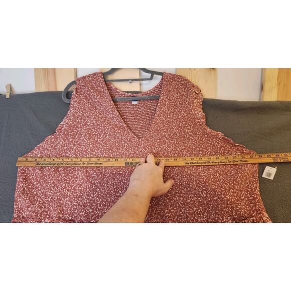 OLD NAVY Rose Pink Floral Maxi Dress Size 4X Smocked Top Ruffle Cottage NWT - Picture 5 of 11